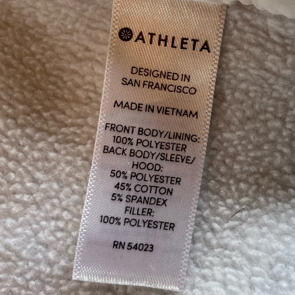 Athleta Womens Gray White Hybrid Quilted Full Zip Hoodie Jacket Small - Picture 6 of 8